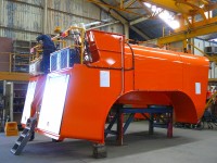 Fully assembled ADT service module being completed for Export